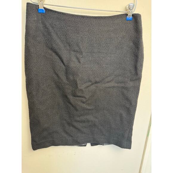 Talbots Petites Pencil Black Wool Blend Skirt Boucle Textured Career Women's 8 - Picture 2 of 7